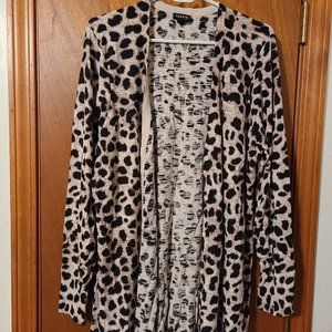Torrid Leopard Slub-knit Boyfriend Cardigan